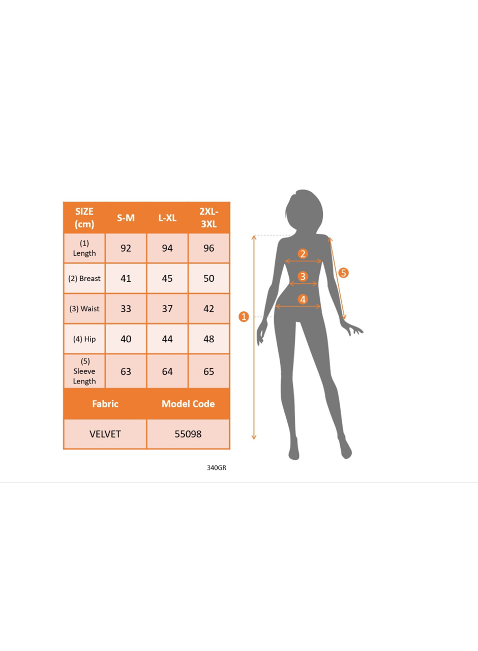 Kadın Uzun Kollu Kruvaze Yaka Kısa Kadife Elbise