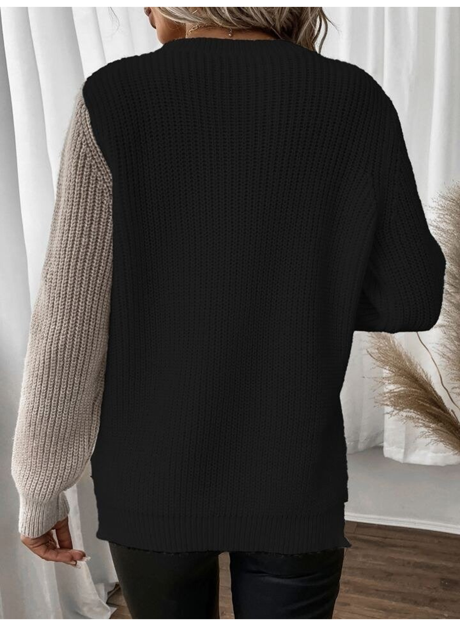 Kadın Uzun Kollu üç Renk Triko Bluz