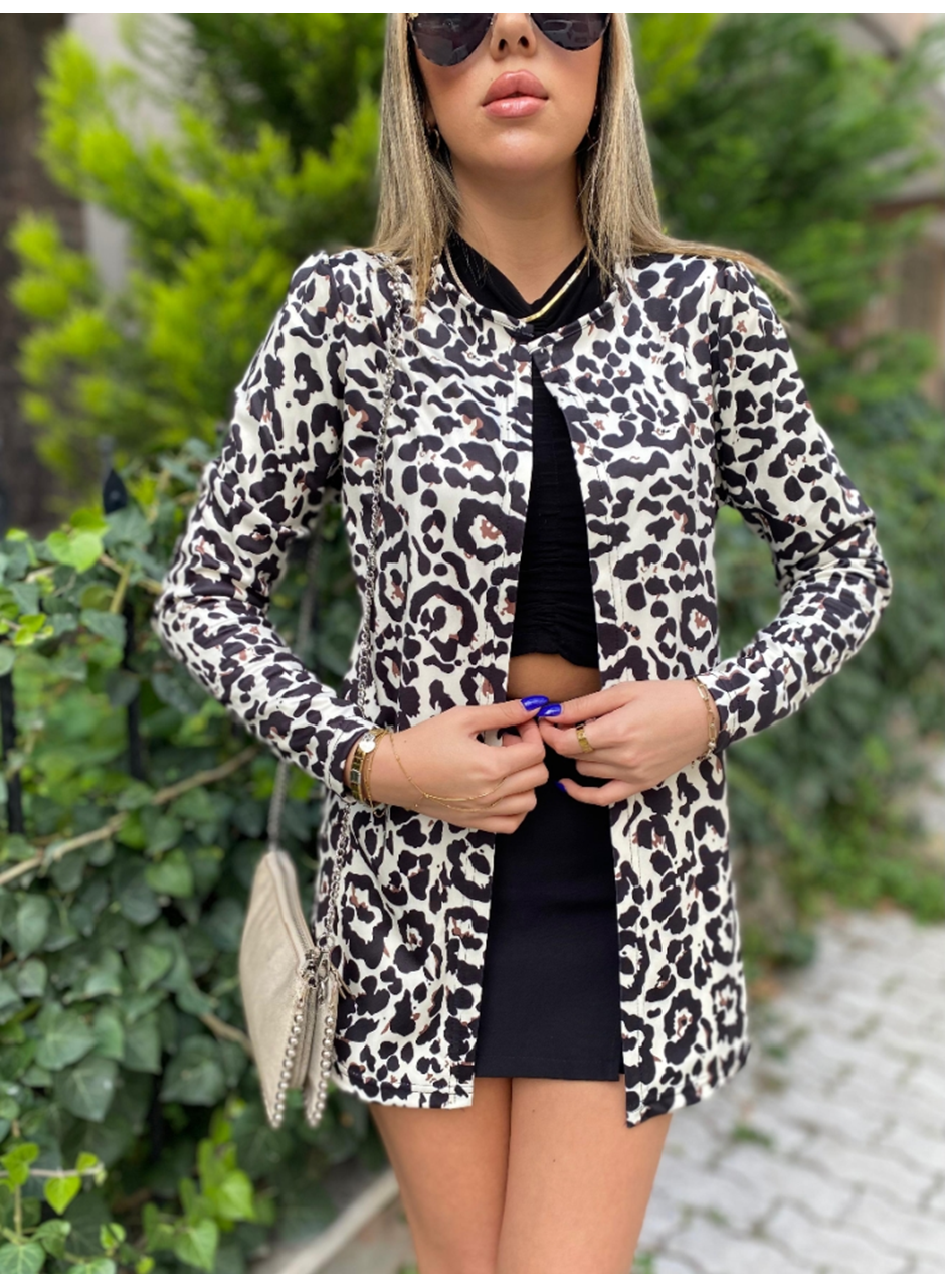 Kadın Uzun Kollu Alın Omuz önü Açık şardonlu Dalgıç Ceket