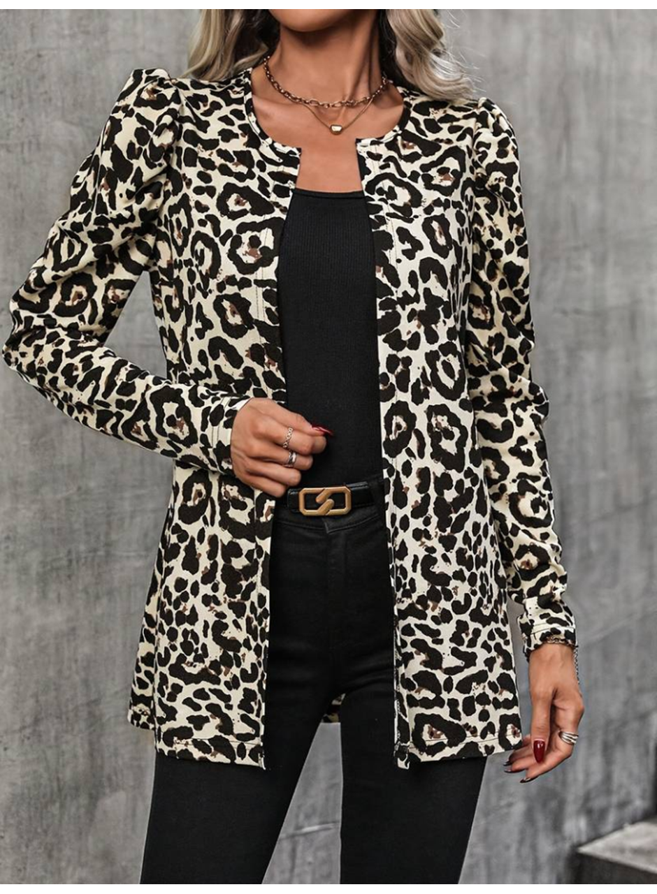 Kadın Uzun Kollu Alın Omuz önü Açık şardonlu Dalgıç Ceket