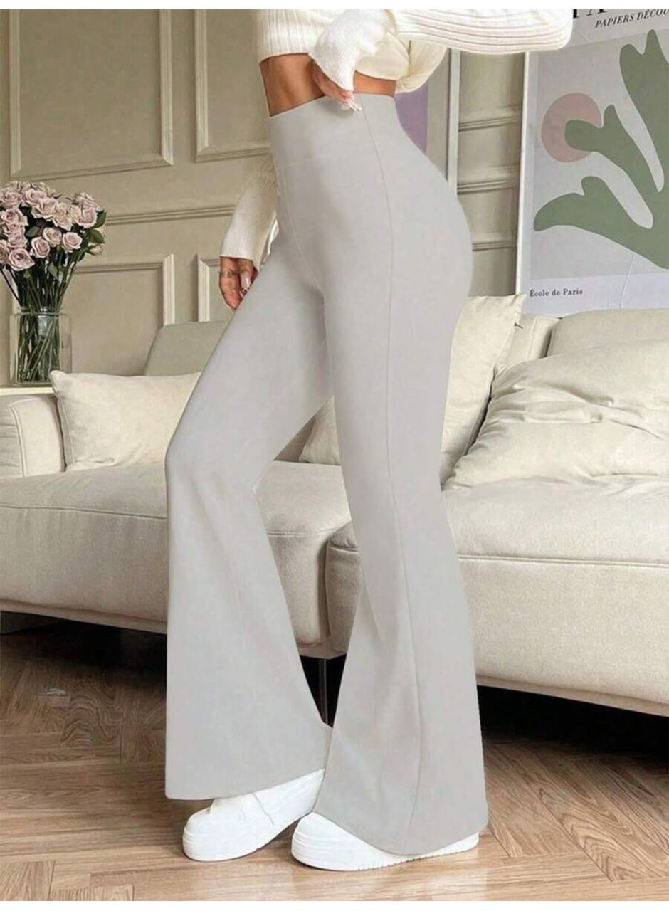 Kadın Yüksek Bel Ispanyol Paçalı Pantolon Tayt