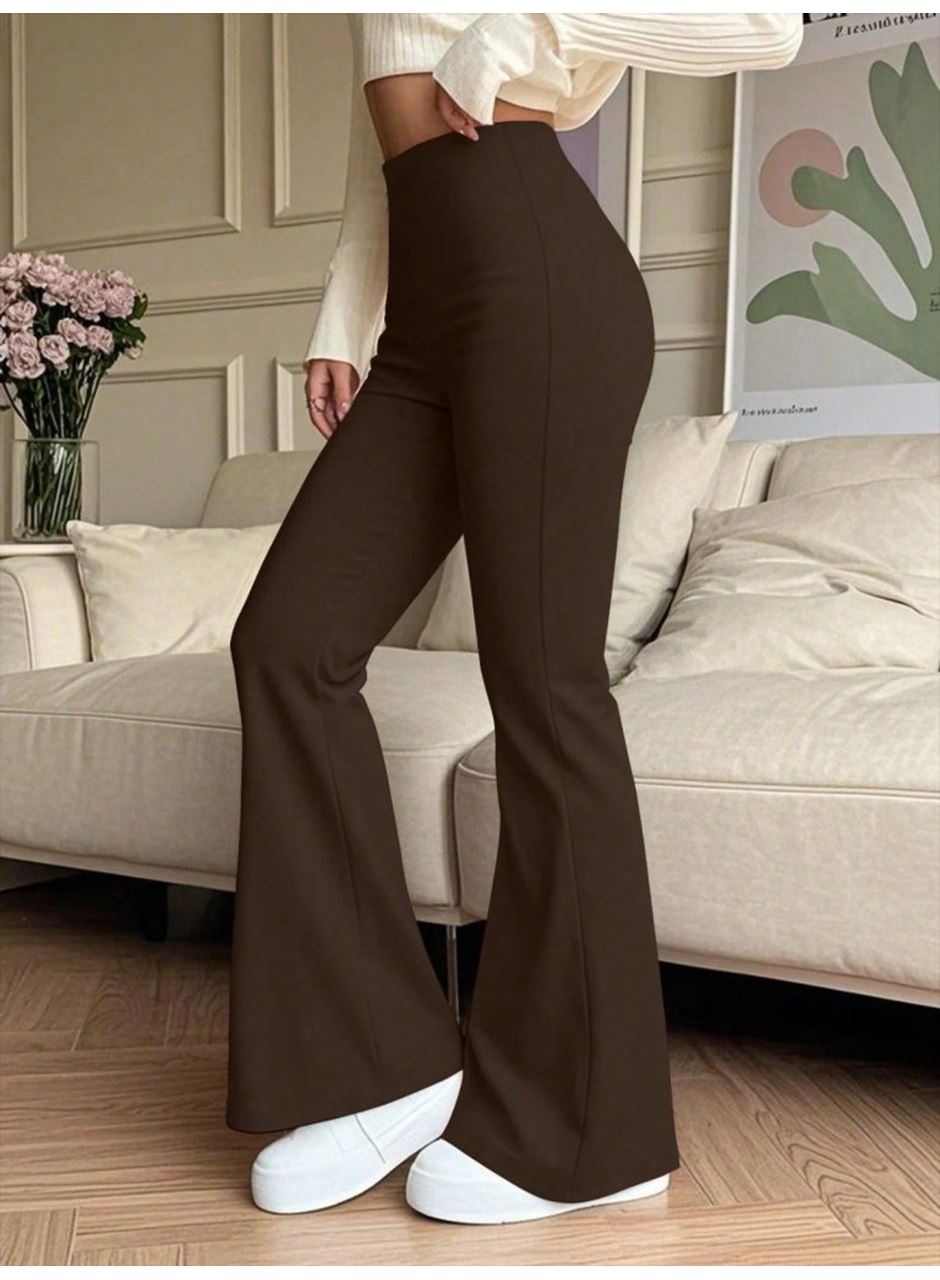 Kadın Yüksek Bel Ispanyol Paçalı Pantolon Tayt