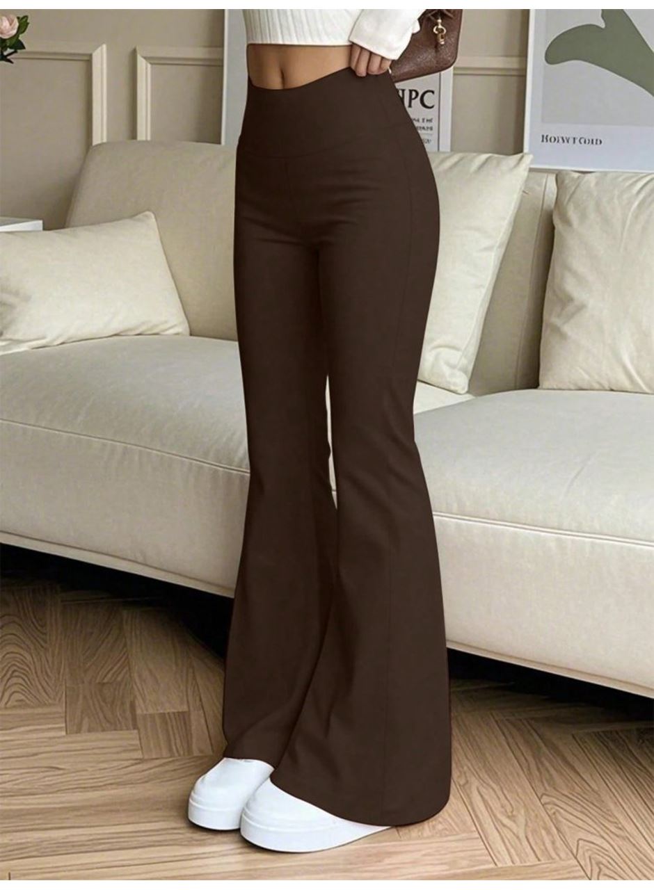 Kadın Yüksek Bel Ispanyol Paçalı Pantolon Tayt