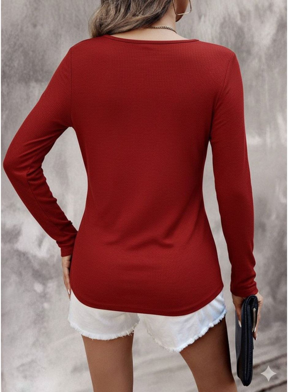 Kadın Uzun Kollu V Yakalı Kaşkorse Bluz