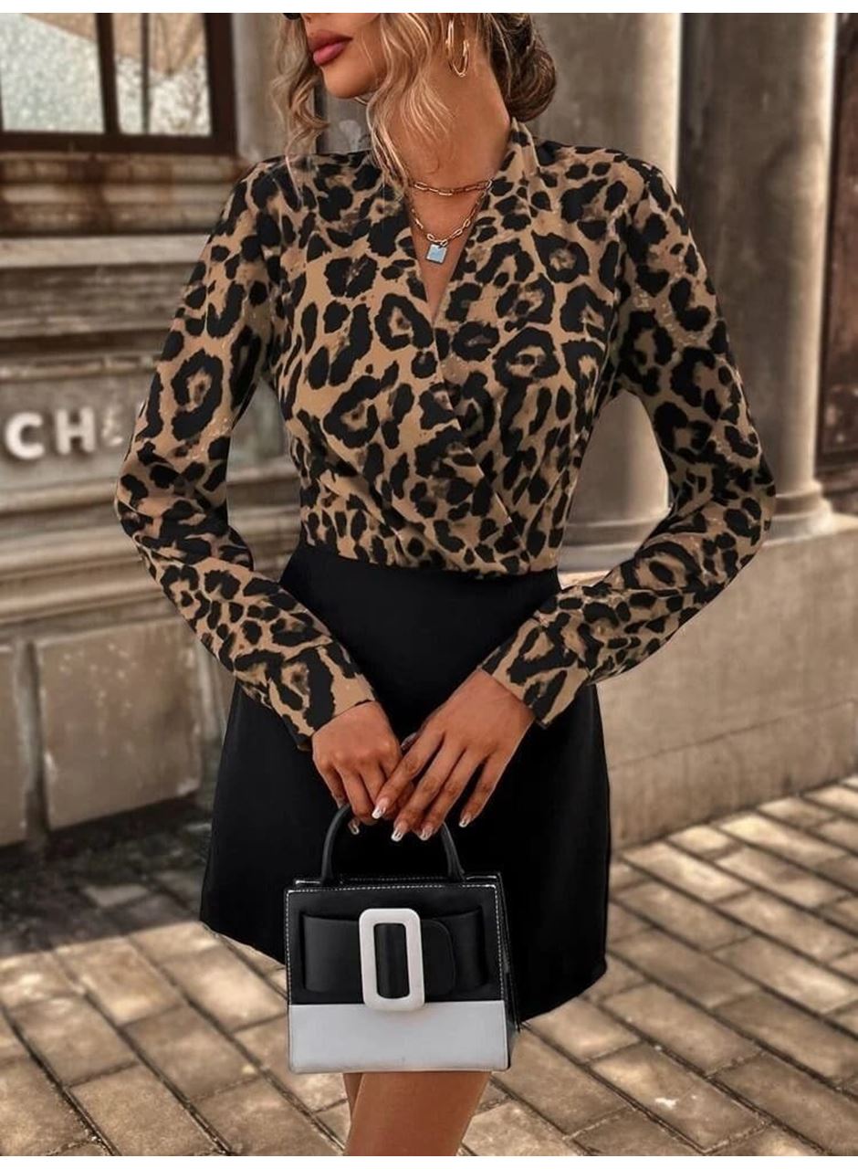 Kadın Uzun Kollu Kruvaze Yakalı üst Dalgıç Alt Ithal Krep Mini Elbise