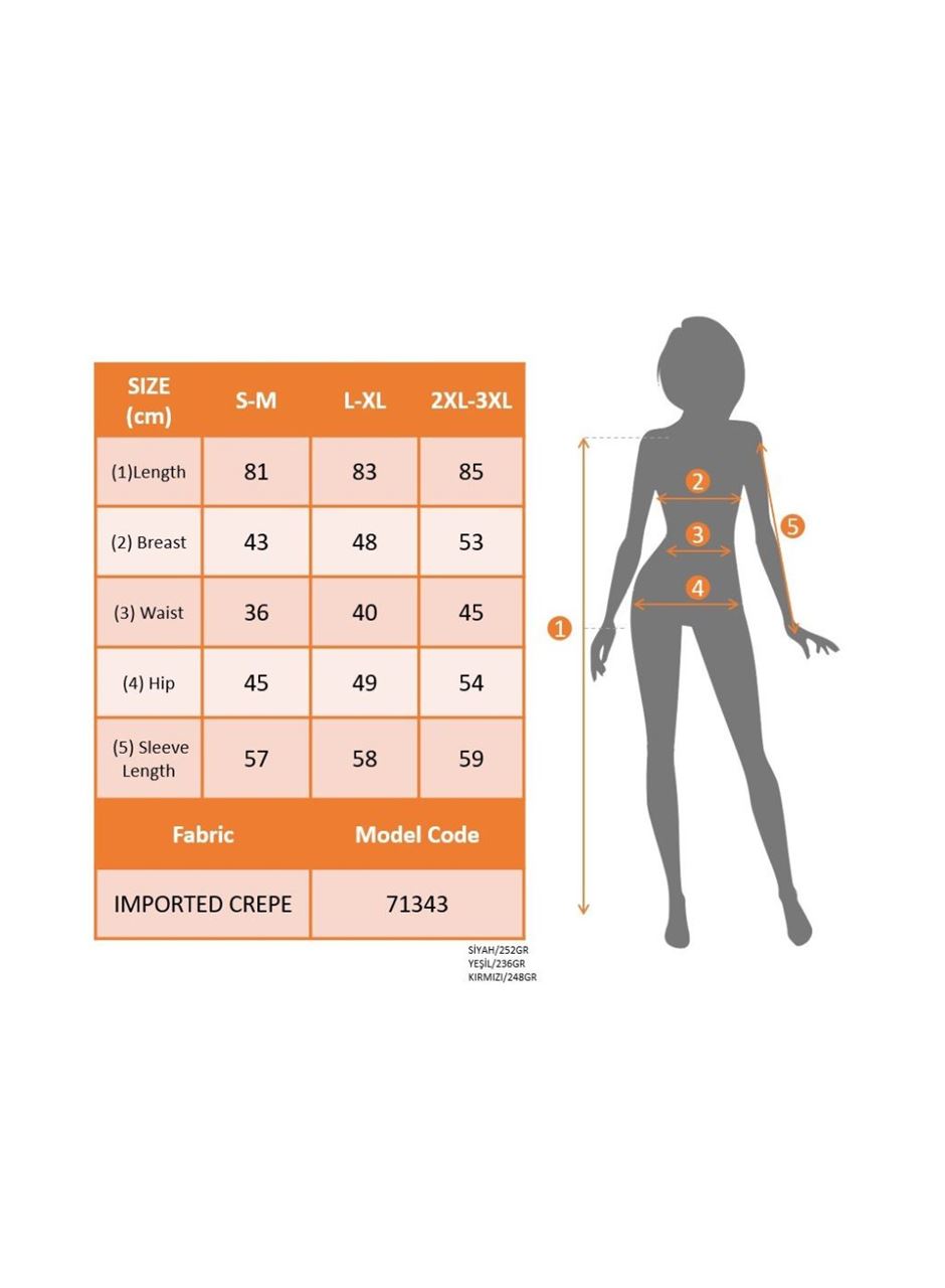 Kadın Uzun Kollu Kruvaze Yaka Mini Ithal Krep Elbise
