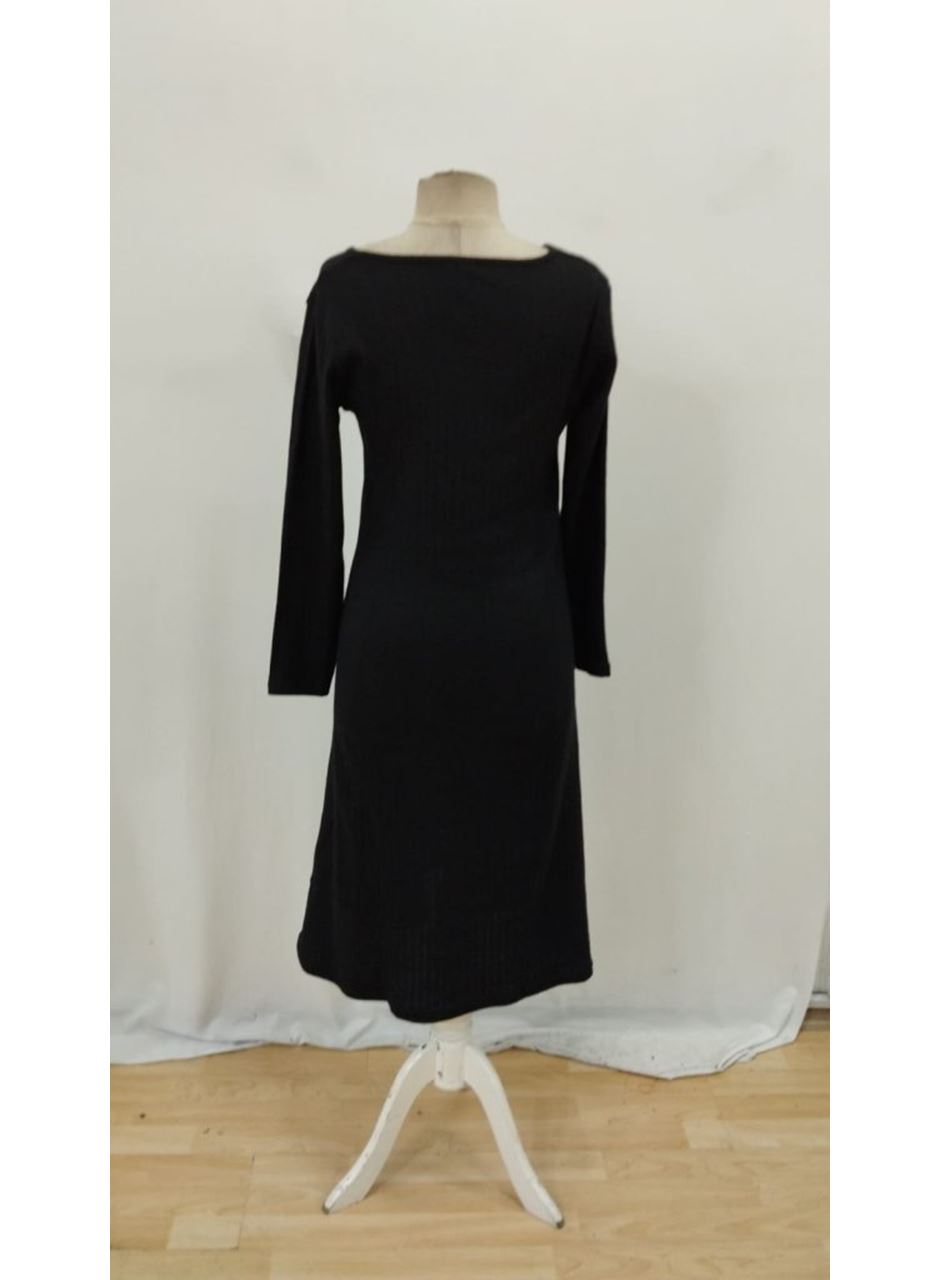 Kadın Uzun Kollu Kare Yaka Midi Kaşkorse Elbise