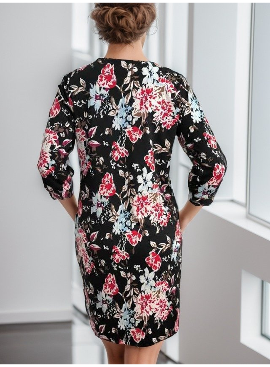 Kadın Uzun Kollu Bisiklet Yaka Dalgıç Mini Boy Elbise