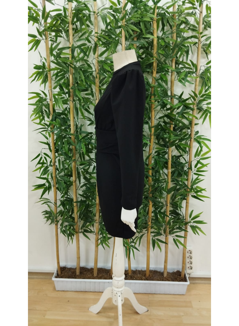 Kadın Uzun Kollu Bisiklet Yaka Bel Kemer Detay Ithal Krep Elbise