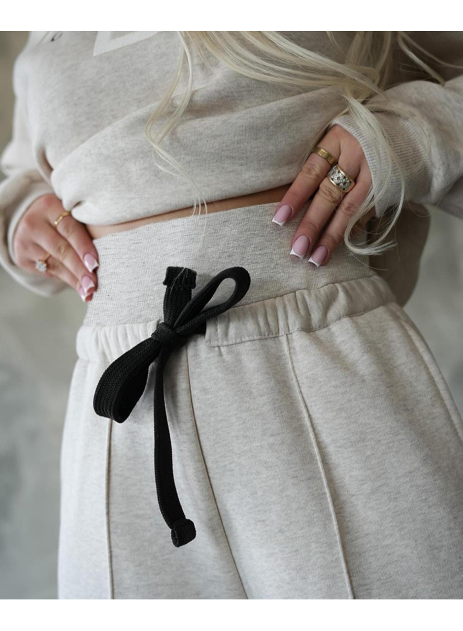 Kadın Uzun Kollu Nope Baskılı Beli Ribanalı Ikili Takım