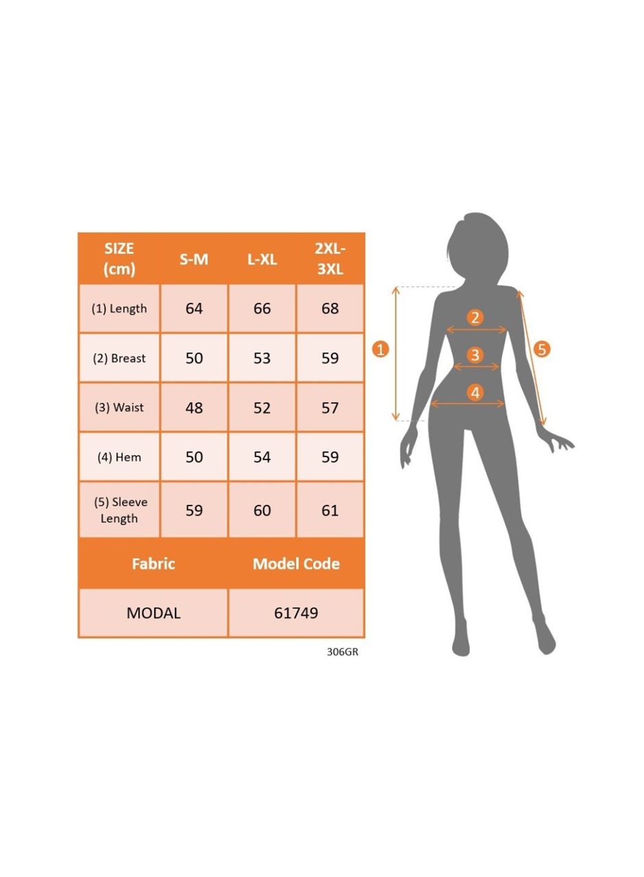 Kadın Uzun Kollu V Yakalı Desenli Modal Bluz