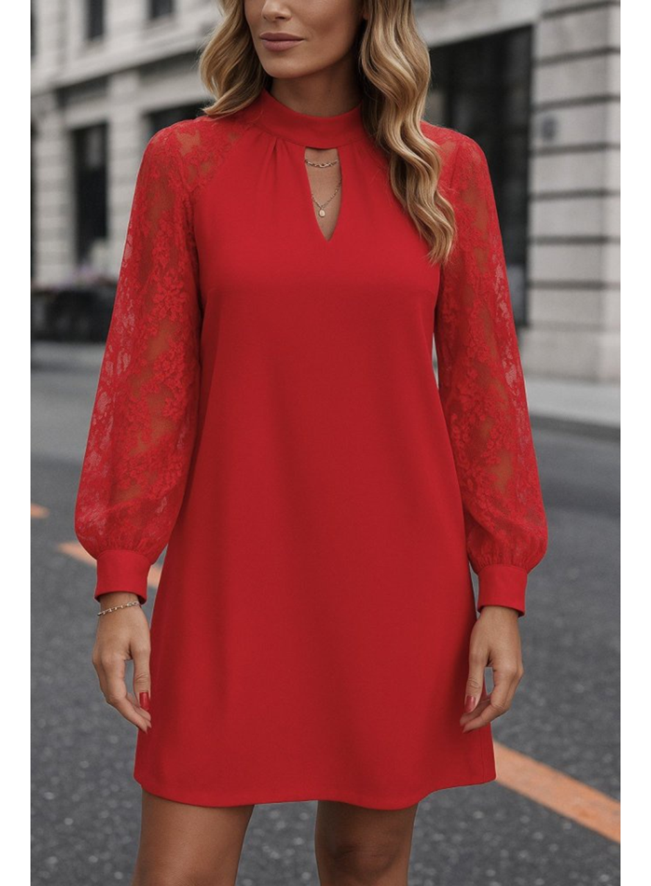 Kadın Uzun Kollu Damla Detaylı Sandy Mini Elbise