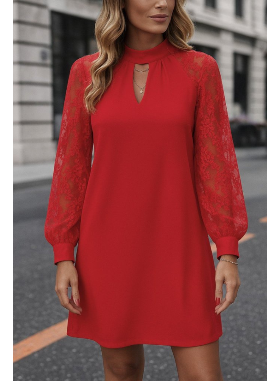 Kadın Uzun Kollu Damla Detaylı Sandy Mini Elbise