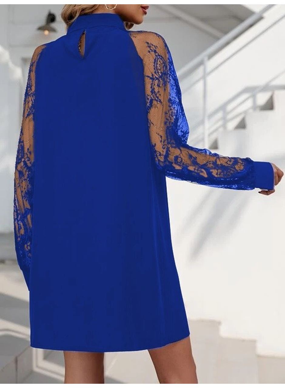 Kadın Uzun Kollu Damla Detaylı Sandy Mini Elbise