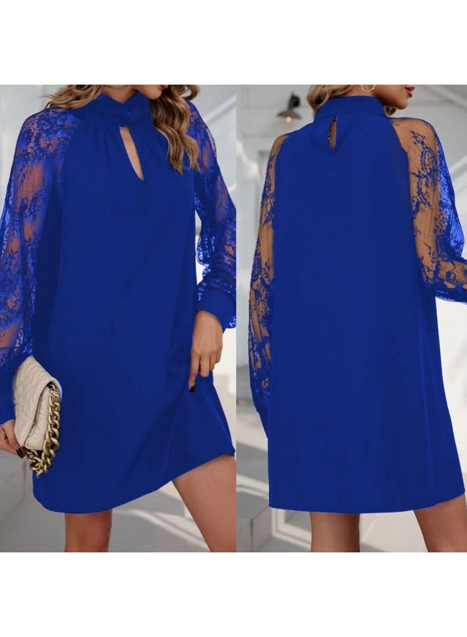 Kadın Uzun Kollu Damla Detaylı Sandy Mini Elbise