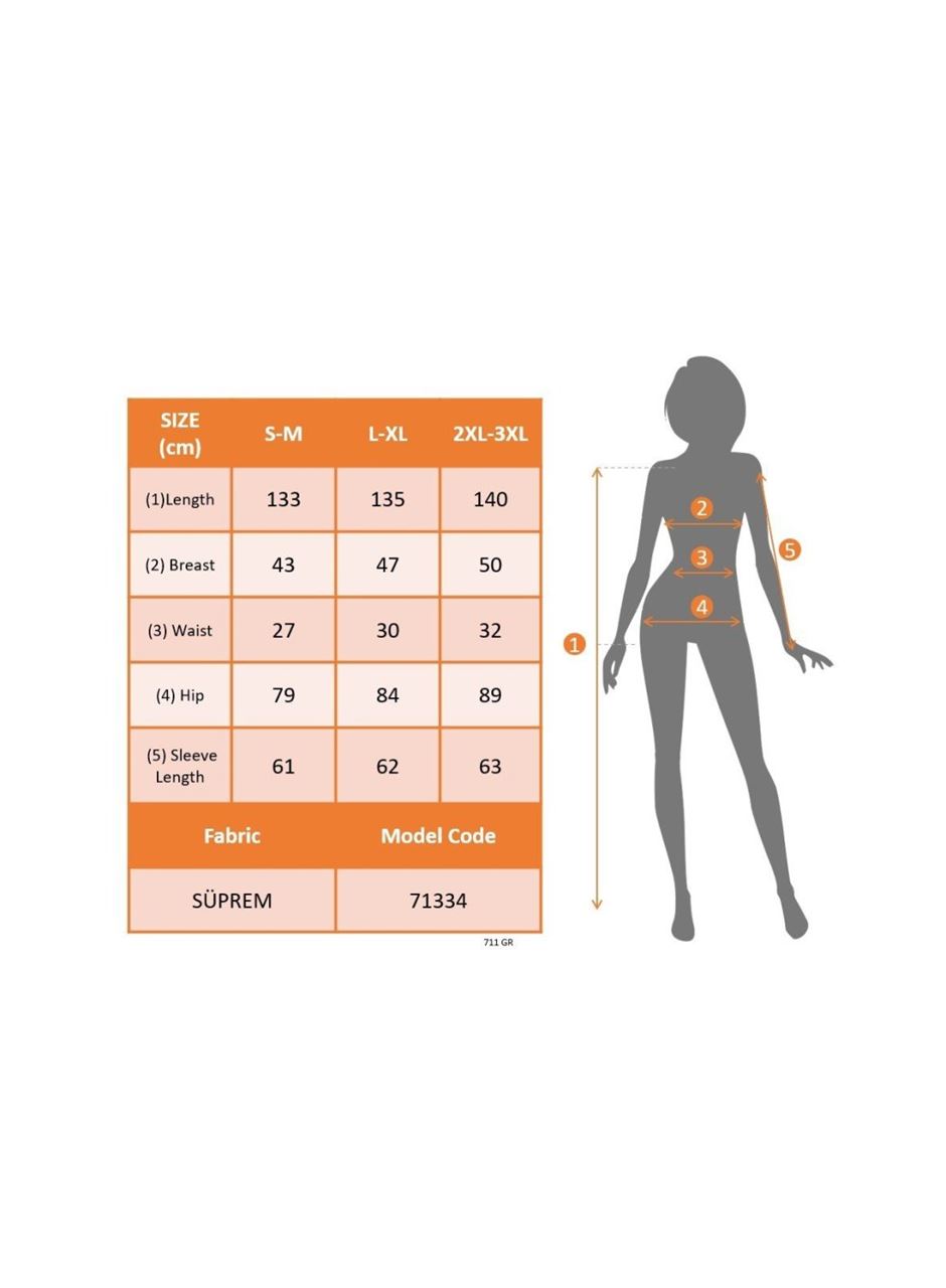 Kadın Uzun Kollu V Yakalı Desenli Süprem Elbise