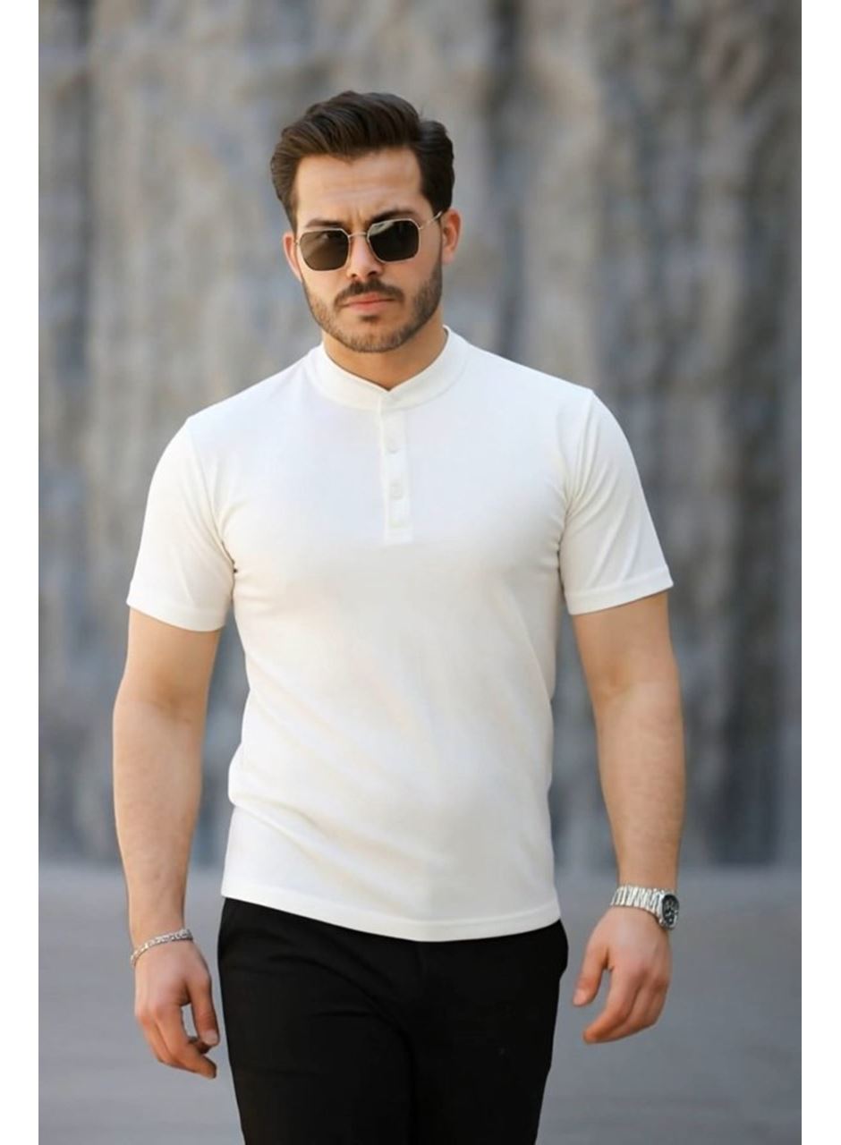 Erkek Kısa Kollu Hakim Yaka önü Düğmeli Viskon Tişört