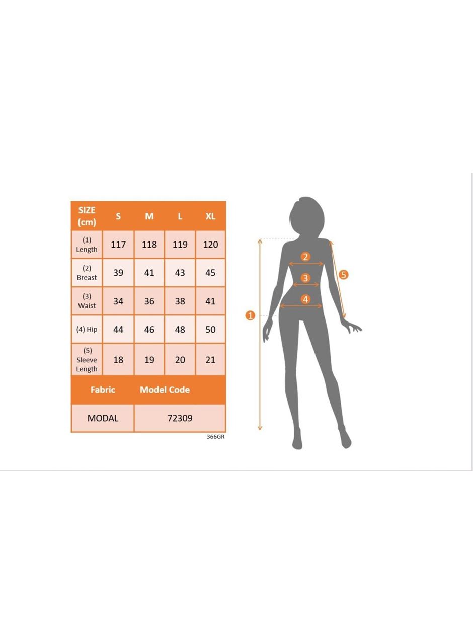 Kadın Yarım Ay Kollu Yuvarlak Yaka önünde Toka Detaylı Modal Maxi Elbise