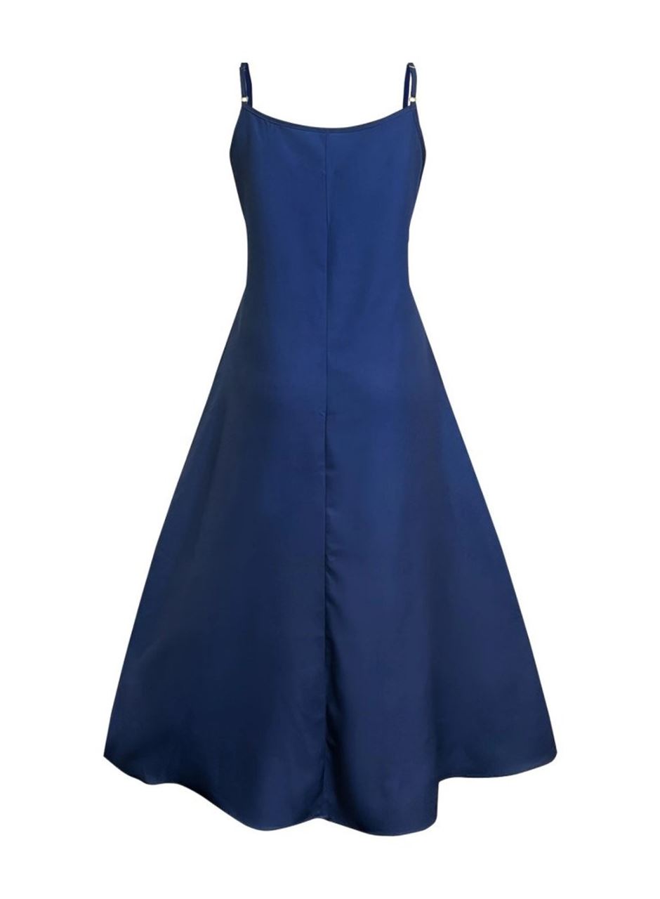 Kadın Ip Askılı V Yakalı Desenli Süprem Maxi Elbise