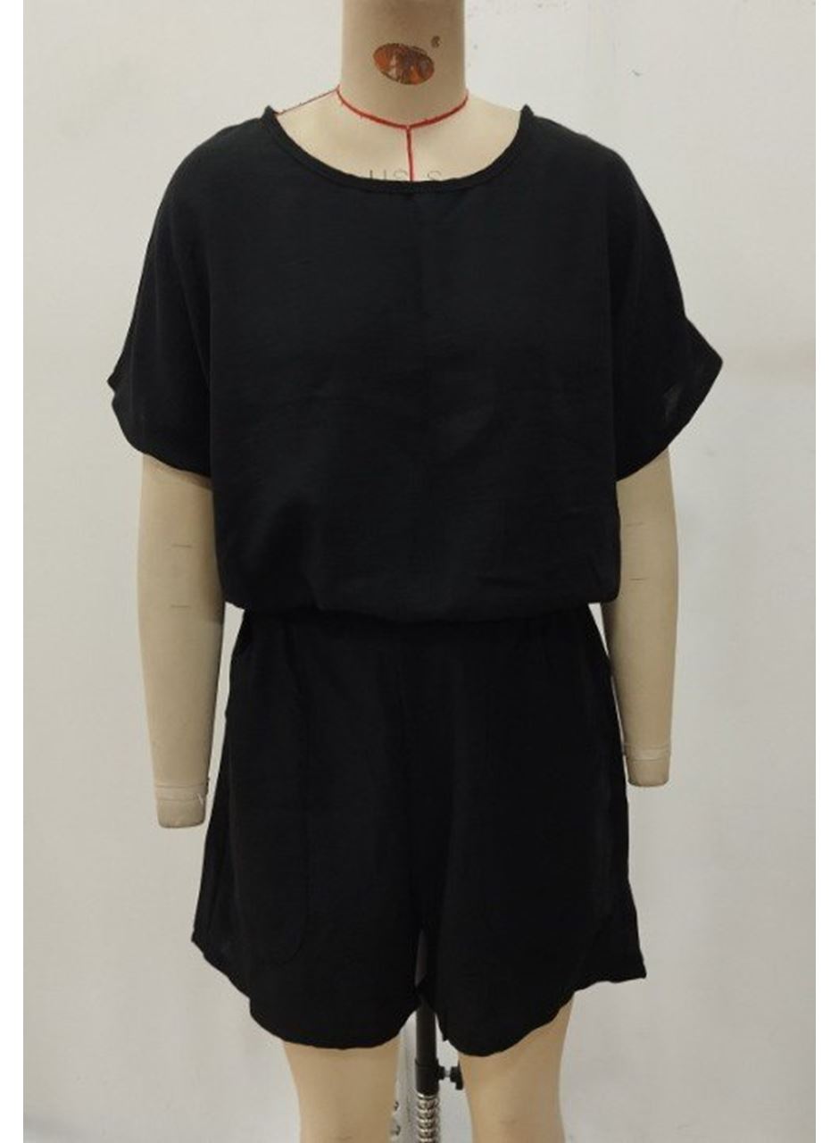 Kadın Kısa Kollu Yuvarlak Yakalı Ithal Keten Bluz Ve Short Ikili Takım