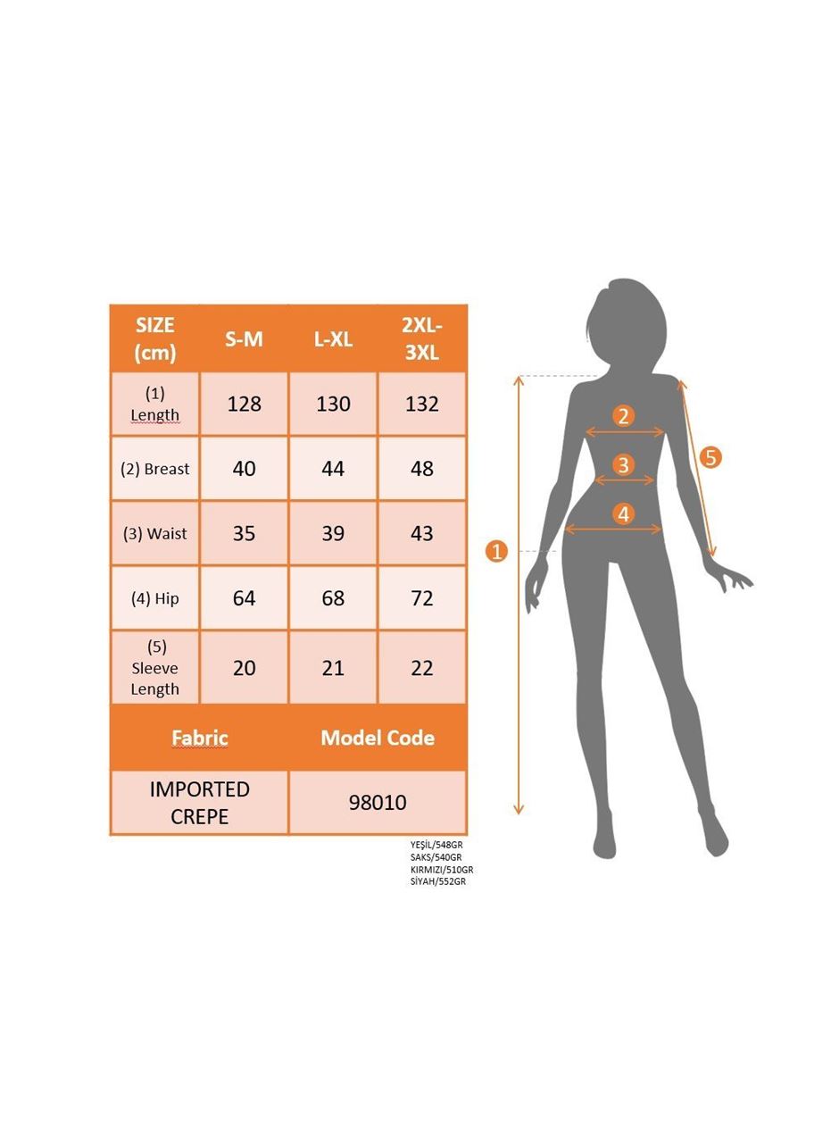 Kadın Kısa Kollu Bisiklet Yaka Maksi Boy Ithal Krep Elbise