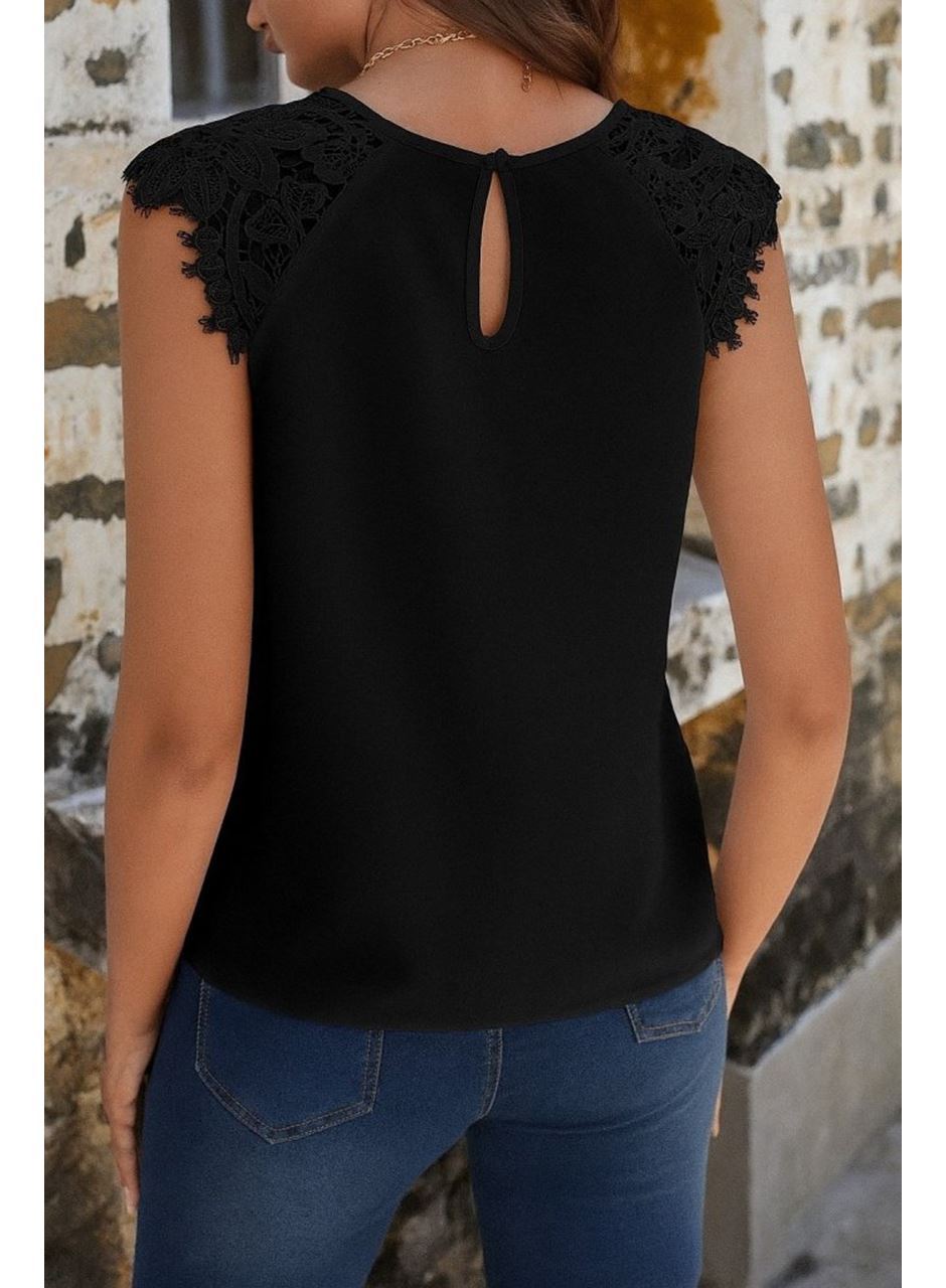 Kadın Kısa Kollu Bisiklet Yaka Ithal Krep Bluz