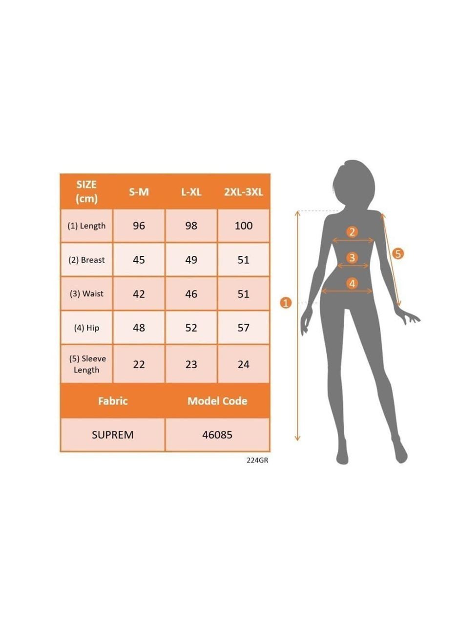 Kadın Kısa Kollu V Yakalı Desenli Süprem Elbise