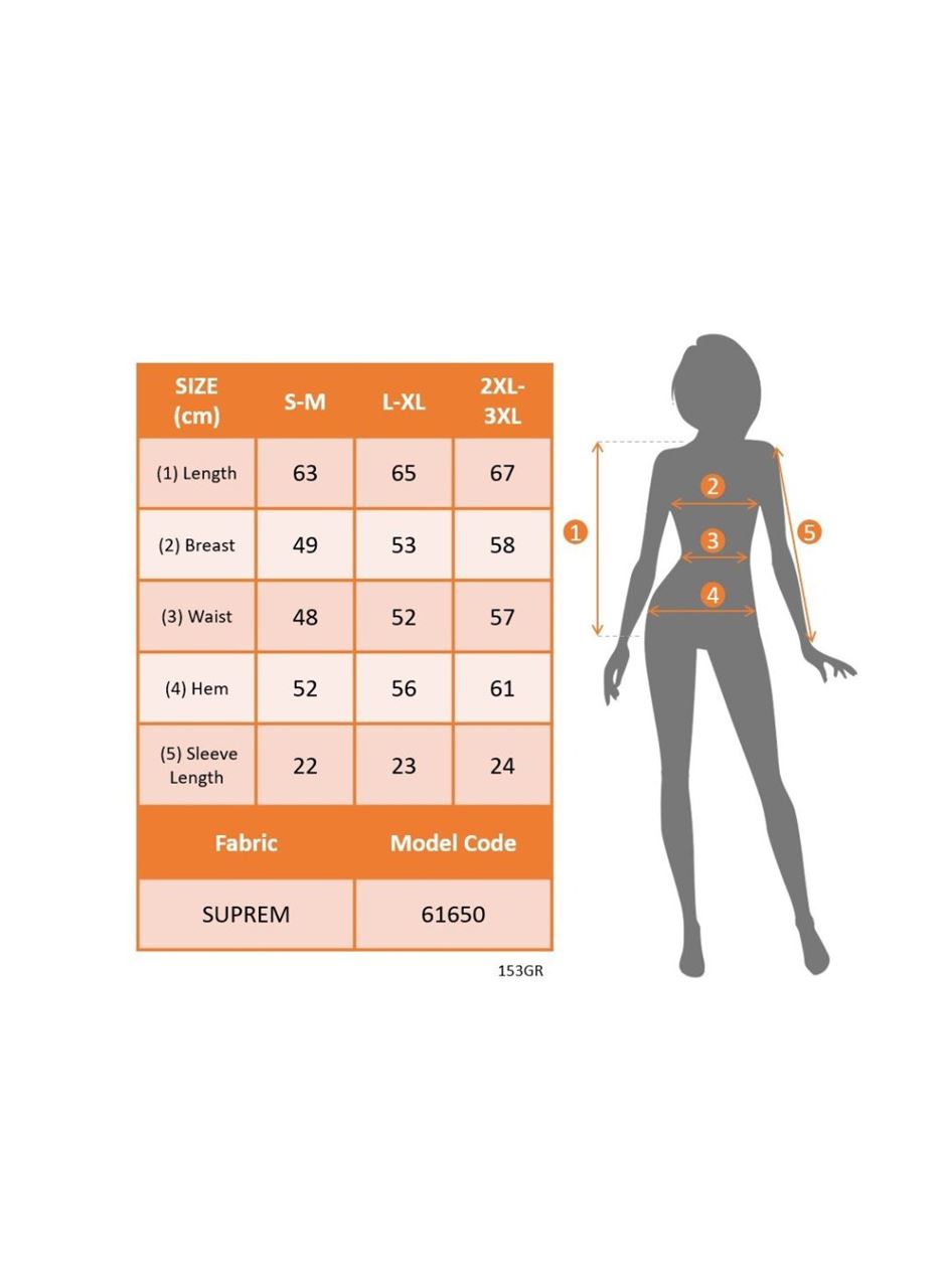 Kadın Kısa Kollu Yuvarlak Yaka Desenli Süprem Bluz