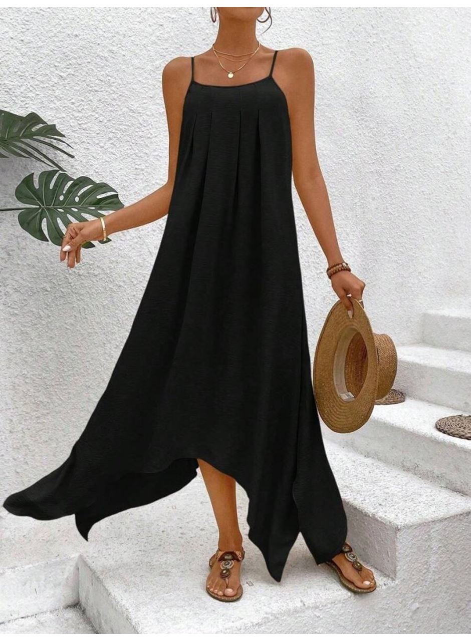 Kadın Ip Askılı V Yakalı Asimetrik Detaylı Aerobin Elbise