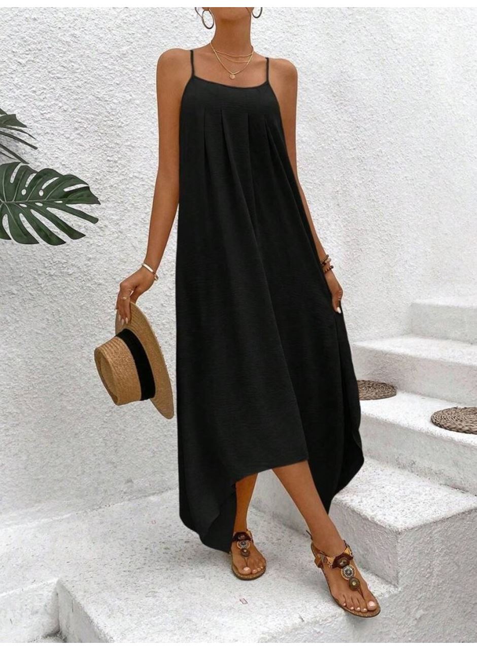 Kadın Ip Askılı V Yakalı Asimetrik Detaylı Aerobin Elbise