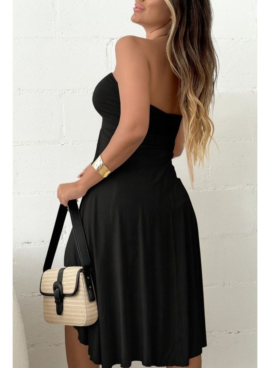 Kadın Straplez Boyundan Askılı Midi Bluz