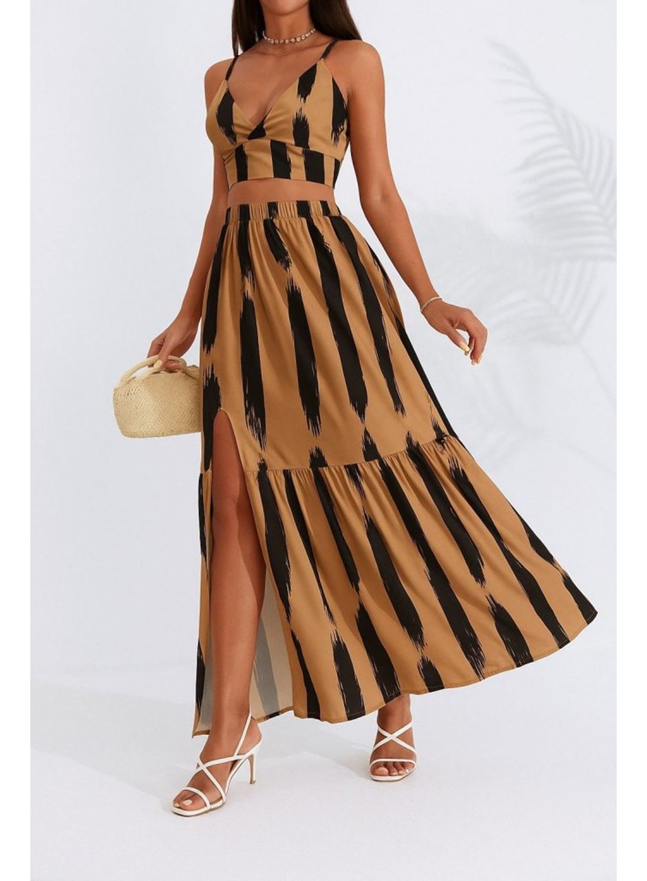 Kadın Kolsuz Askılı Crop Ikili Süprem Takım