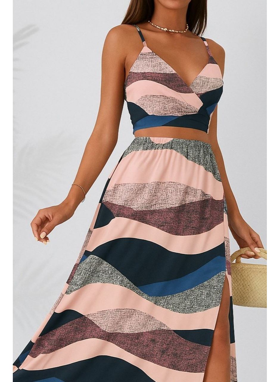 Kadın Kolsuz Askılı Crop Ikili Süprem Takım