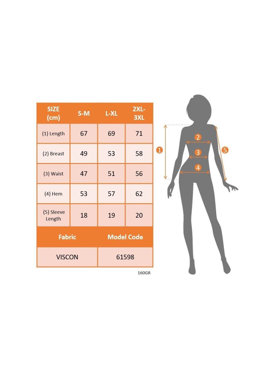 Kadın Kısa Kollu V Yakalı Kalp Desen Viskon Bluz