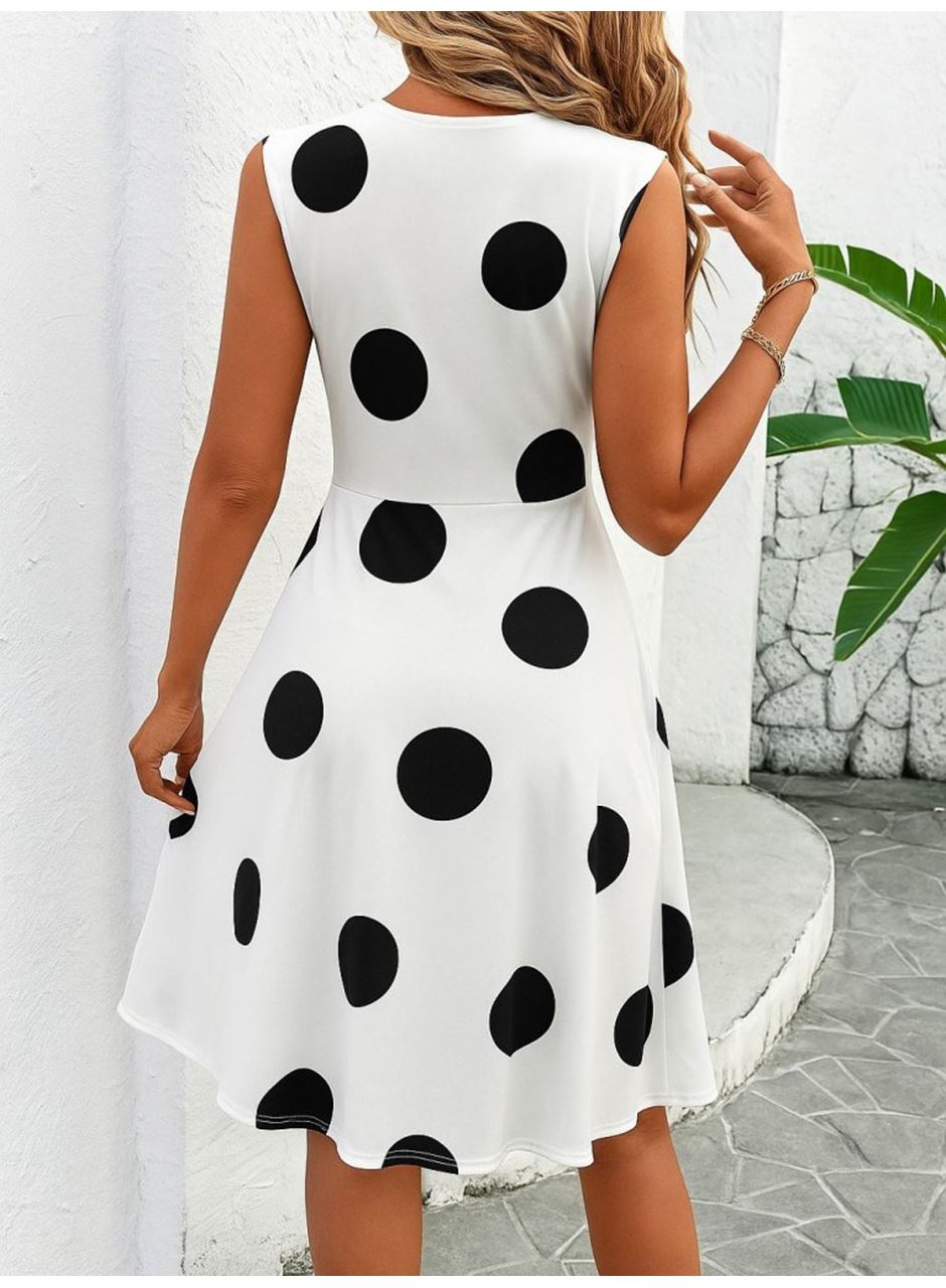 Kadın Sıfır Kollu önden çapraz Detaylı Leopar Desenli Süprem Elbise