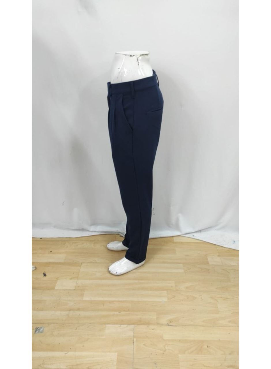 Erkek Belden Düğmeli Cepli Dokuma Pantolon