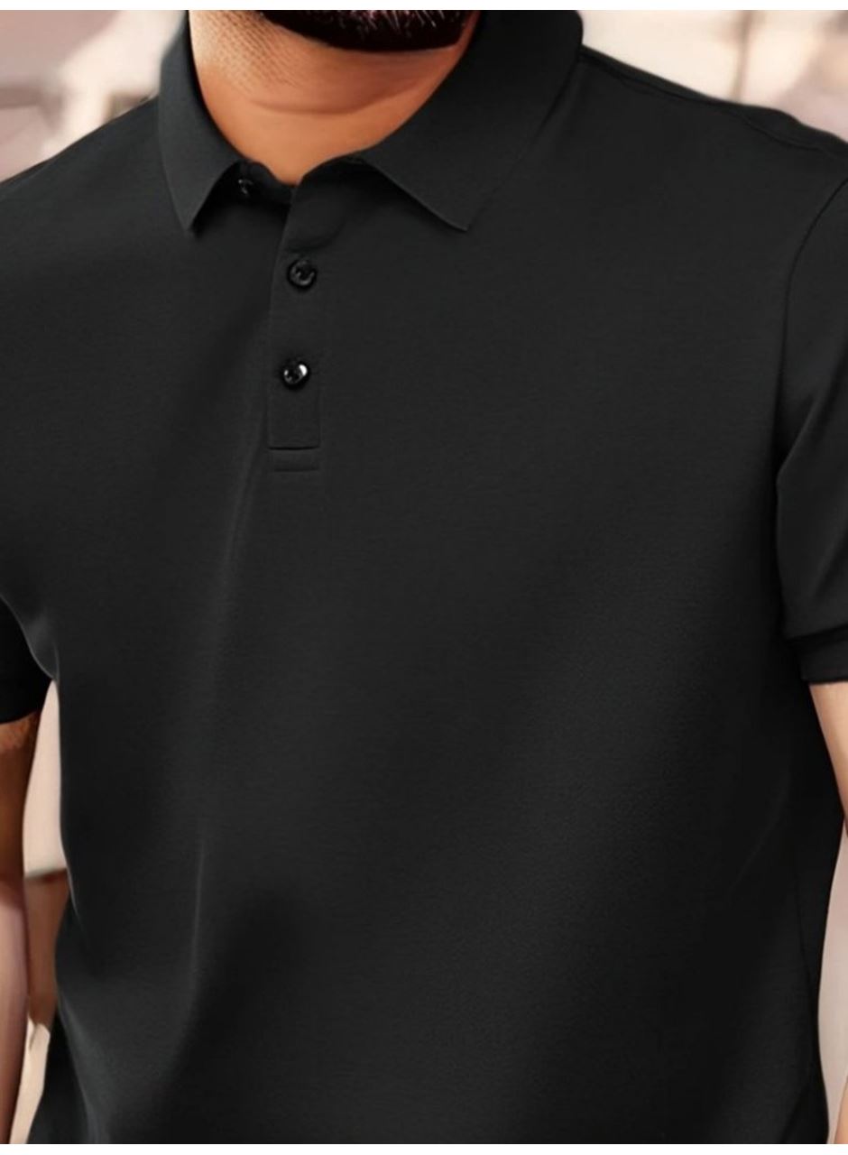 Erkek Kısa Kollu Yakalı Viskon Iki Iplik Erkek Tişört