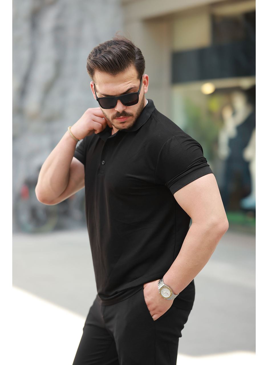 Erkek Kısa Kollu Yakalı Viskon Iki Iplik Erkek Tişört