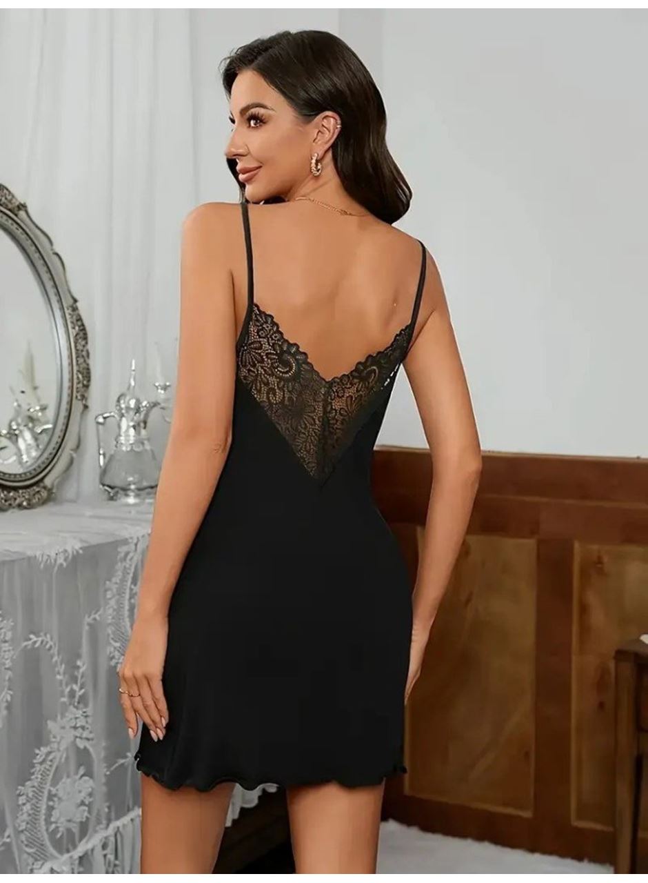 Kadın Ip Askılı Dantelli Sandy Gecelik