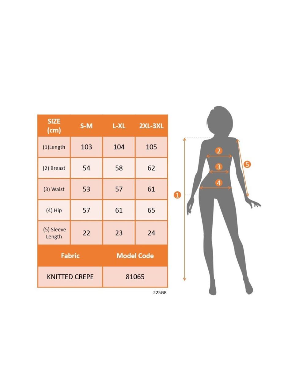 Kadın Kısa Kollu Bisiklet Yaka Desenli Kuşaklı örme Krep Midi Elbise