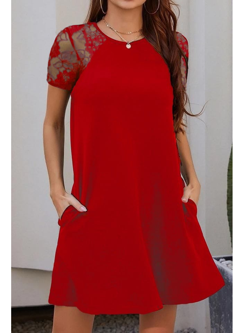 Kol Dantel Viskon Elbise