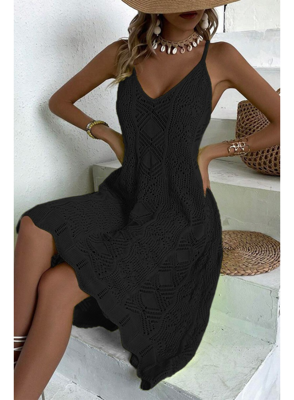 Kadın Ince Askılı Triko Elbise