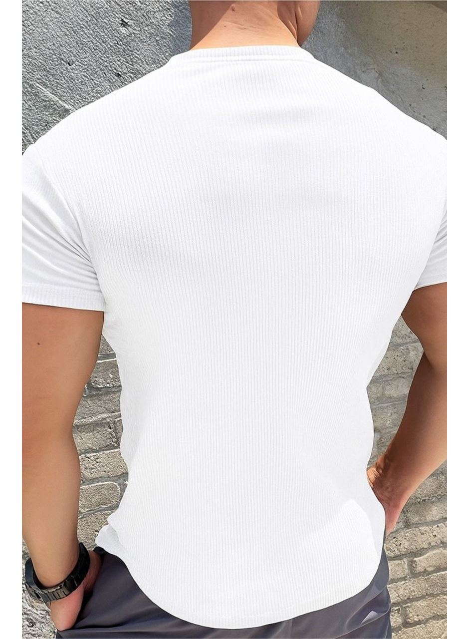 Erkek Kısa Kollu Bisiklet Yaka Burgu Tişört