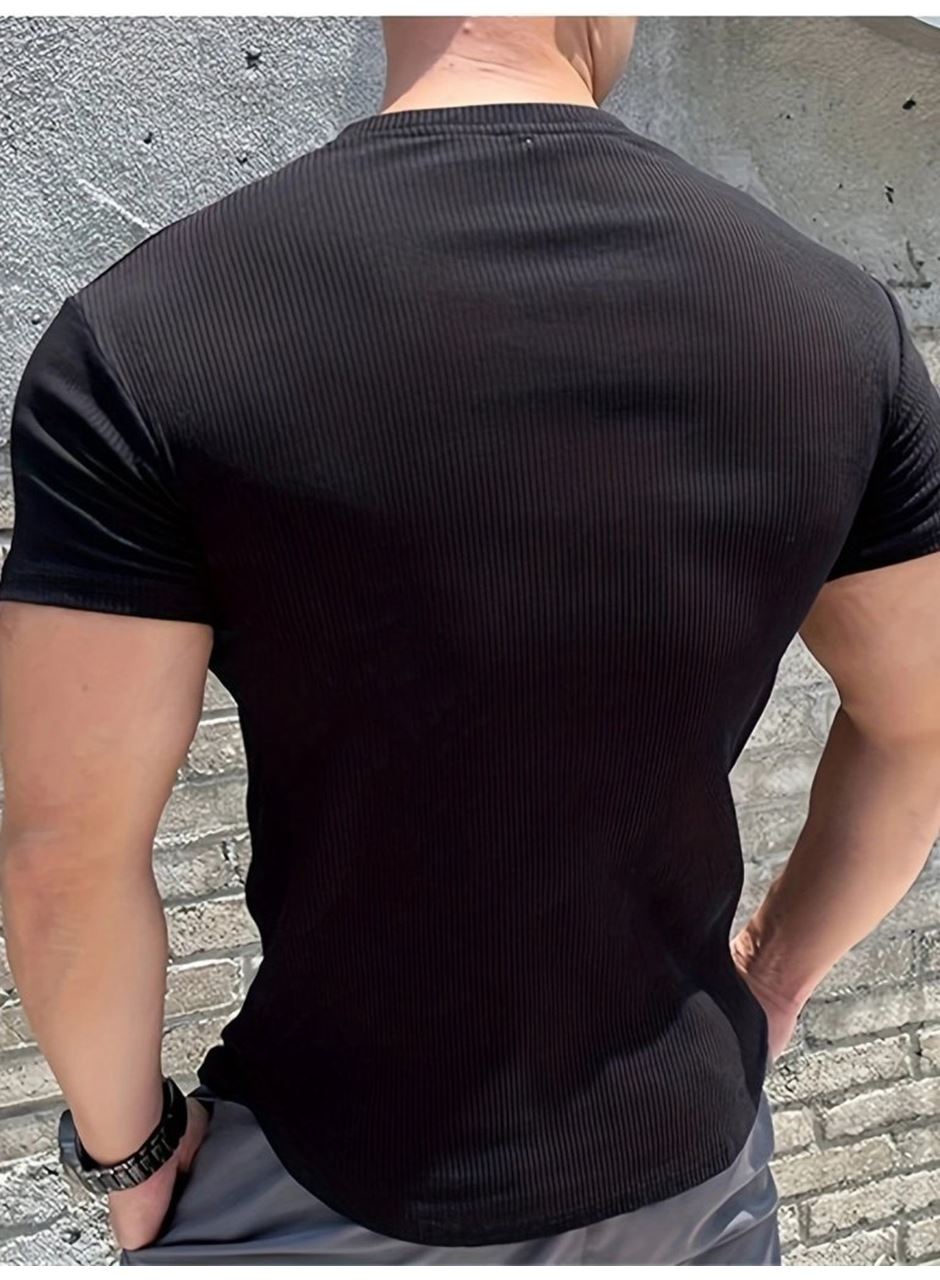 Erkek Kısa Kollu Bisiklet Yaka Burgu Tişört