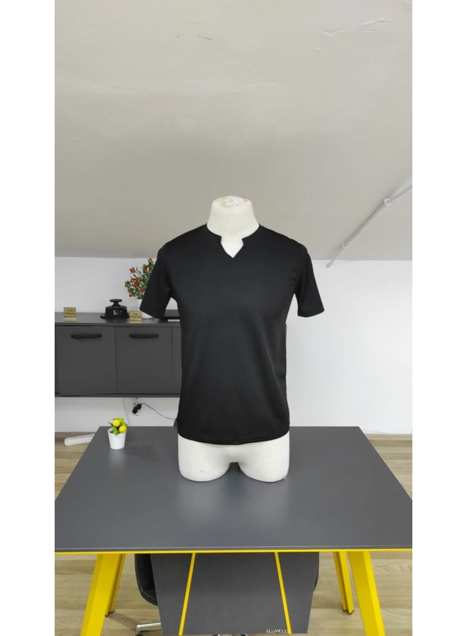 Erkek Kısa Kollu Bisiklet Yaka Burgu Tişört