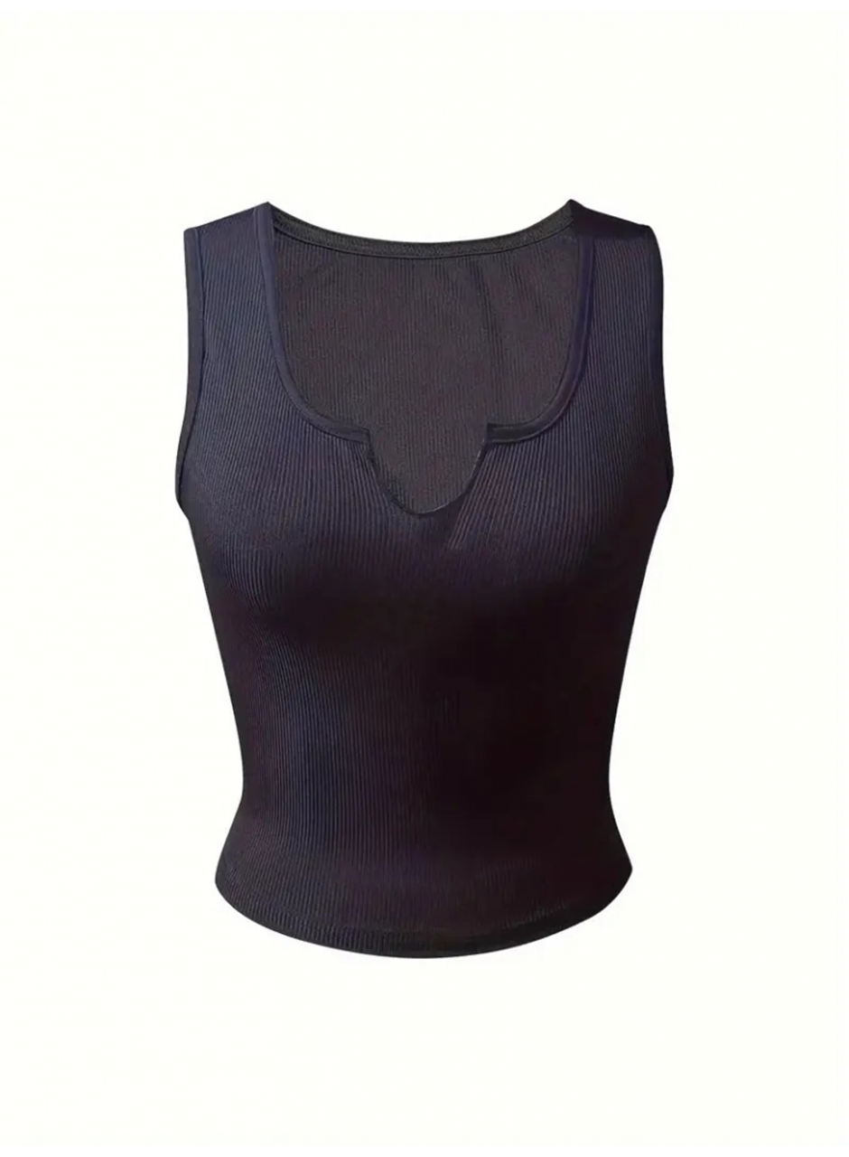 Kadın Kolsuz V Yakalı Kaşkorse Bluz