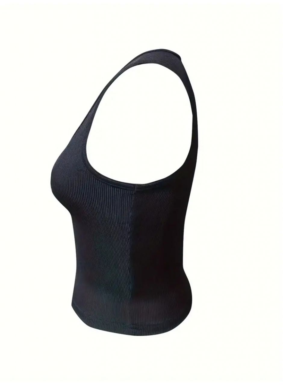 Kadın Kolsuz V Yakalı Kaşkorse Bluz