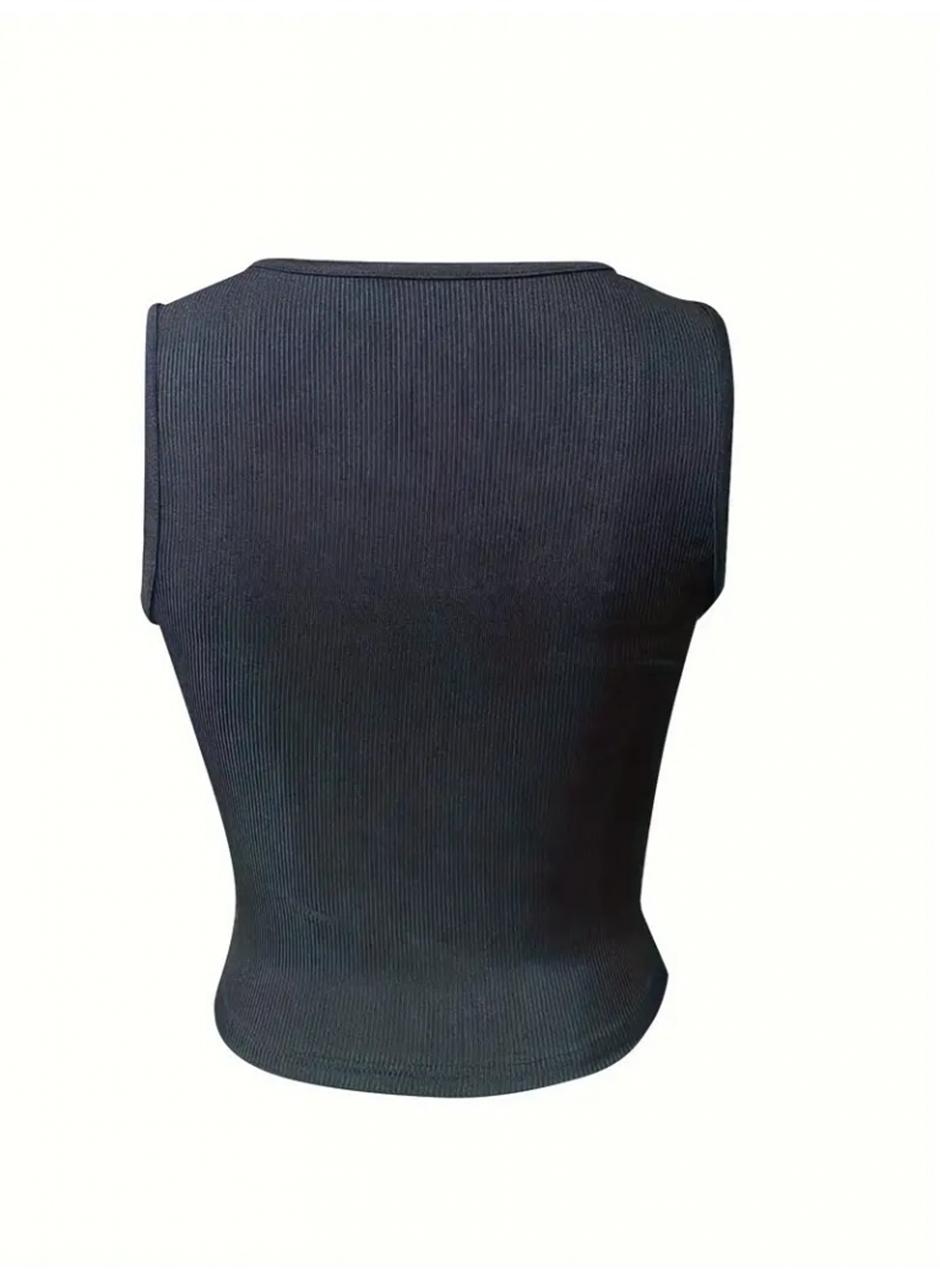 Kadın Kolsuz V Yakalı Kaşkorse Bluz