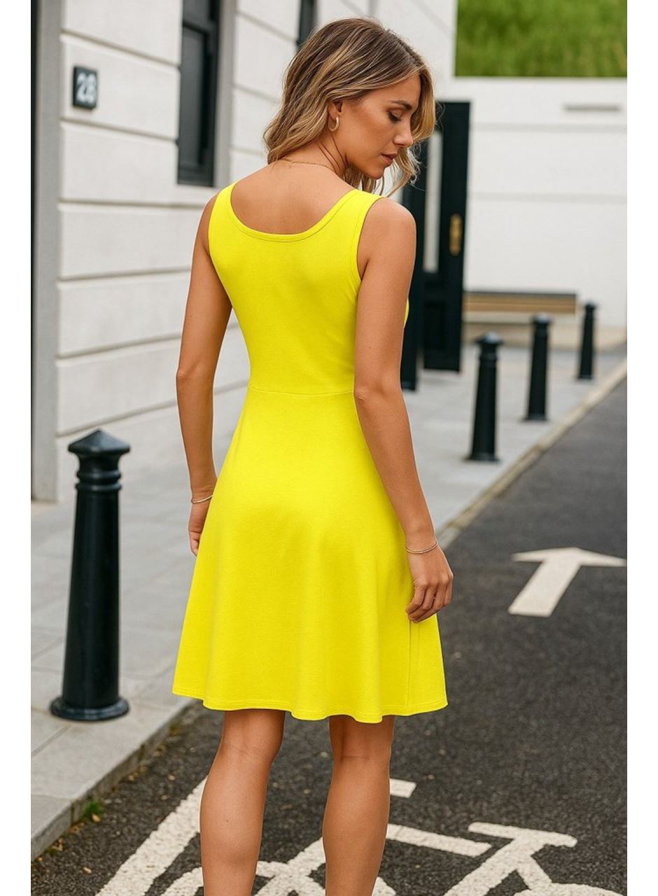 Kadın Askılı Yuvarlak Yaka Kısa Viskon Elbise