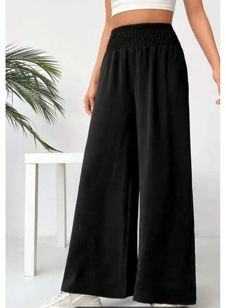 Kadın Yüksek Bel Lastikli Ithal Krep Pantolon